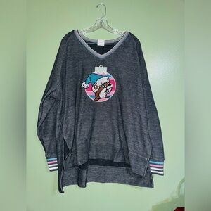 BUC-EES Festive Gray Sweater with Holiday Design